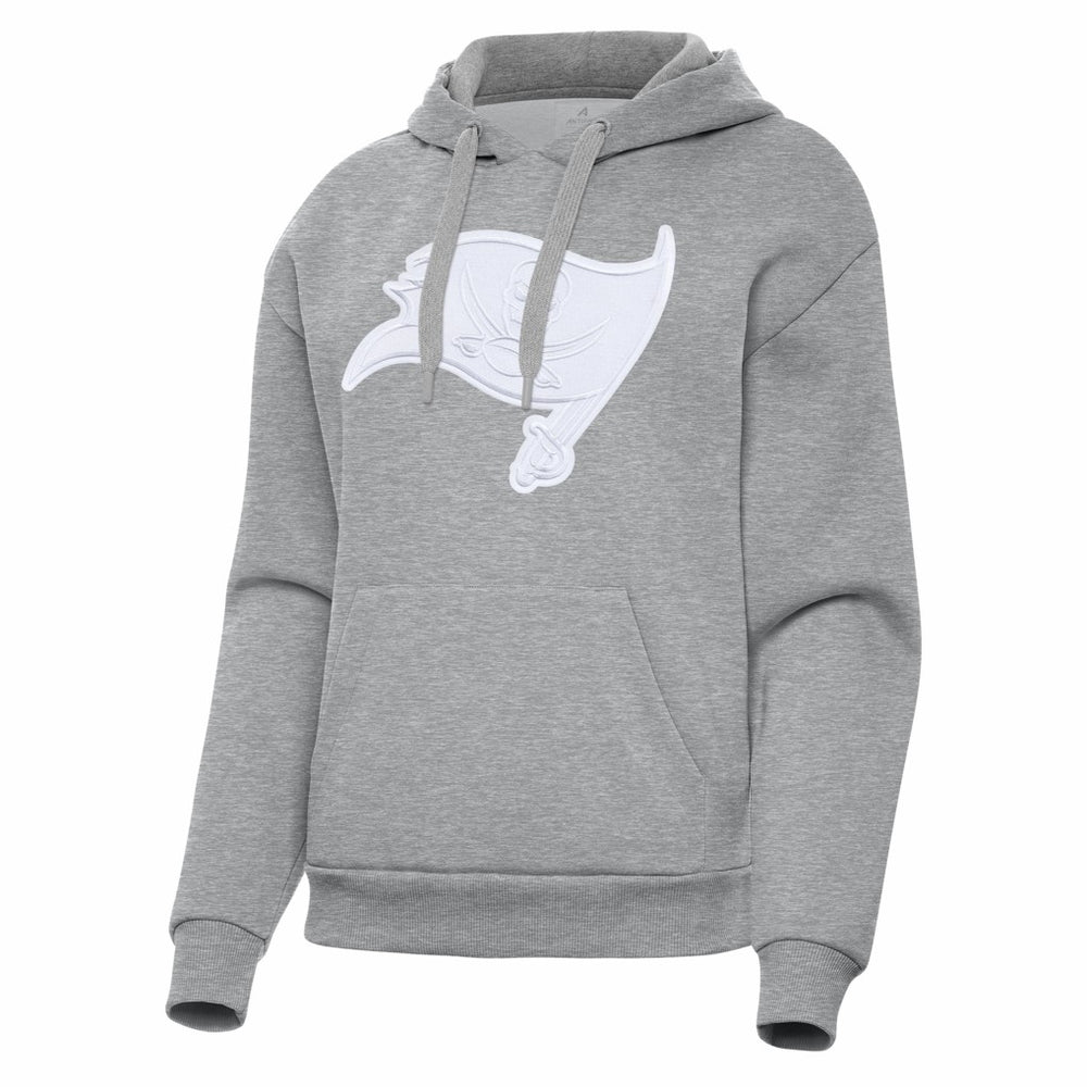 Tampa Bay Buccaneers Antigua Women's Victory Pullover Hoodie Heather Gray | NFL