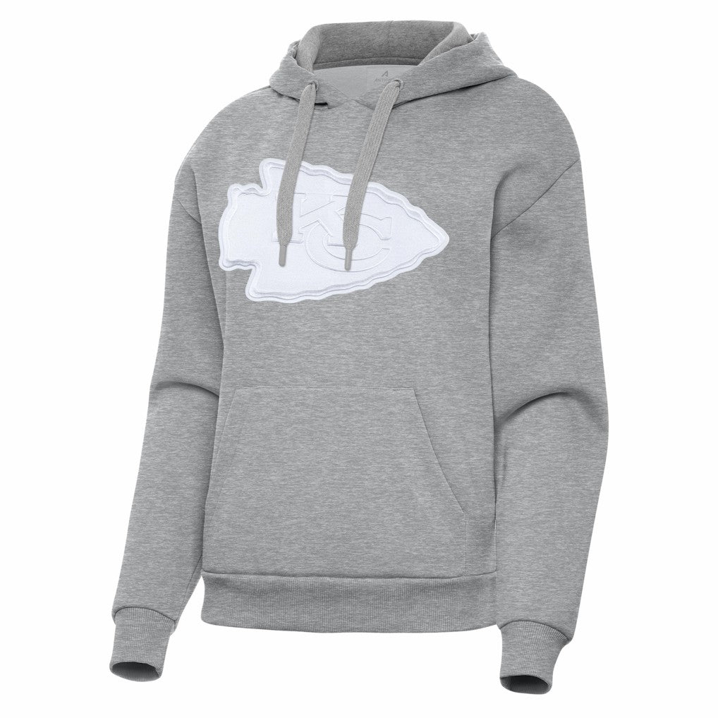 Kansas City Chiefs Antigua Women's Victory Pullover Hoodie Heather Gray | NFL