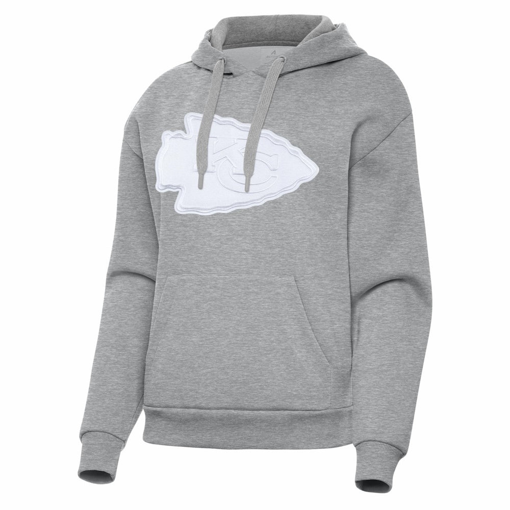 Kansas City Chiefs Antigua Women's Victory Pullover Hoodie Heather Gray | NFL