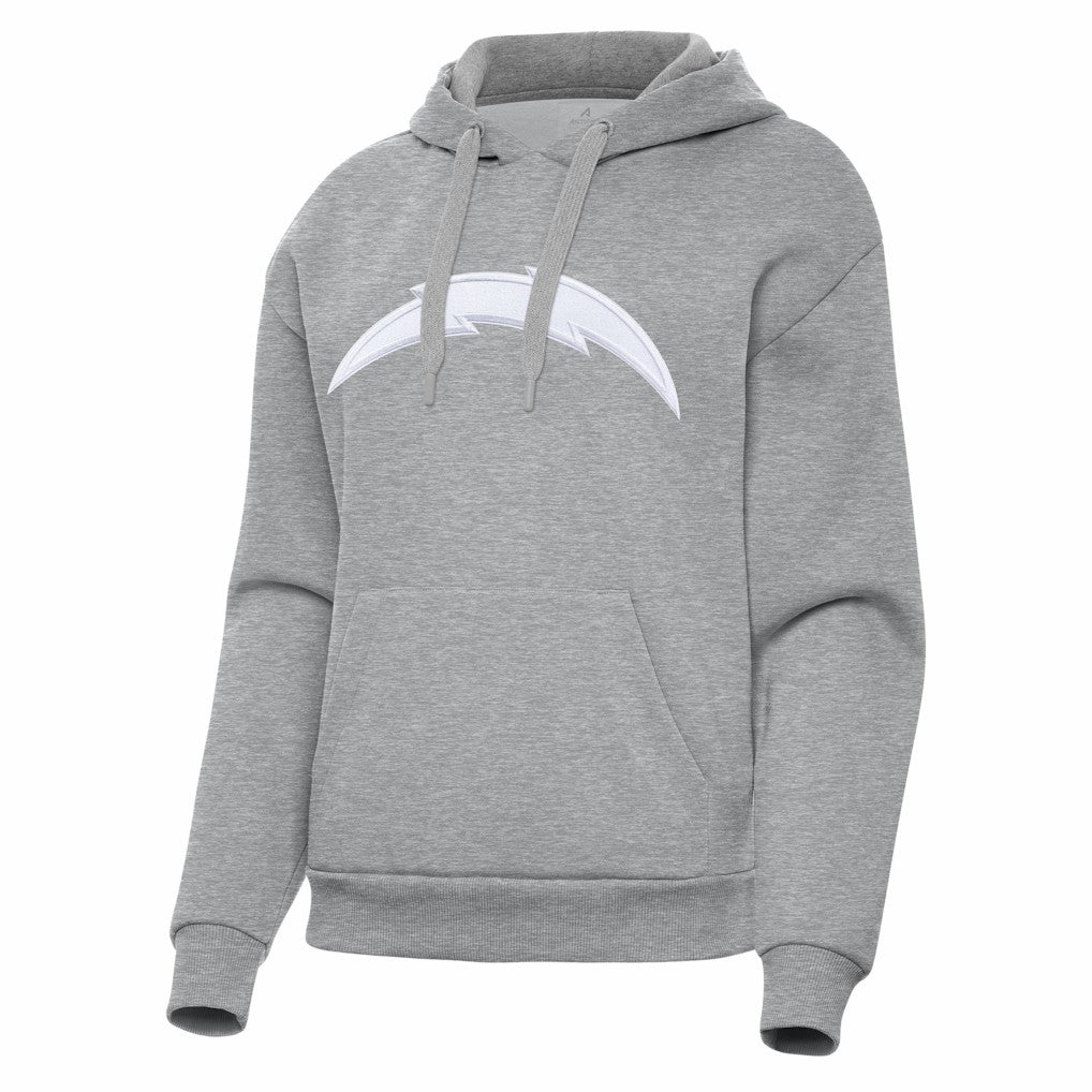 Los Angeles Chargers Antigua Women's Victory Pullover Hoodie Heather Gray | NFL