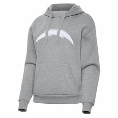 Los Angeles Chargers Antigua Women's Victory Pullover Hoodie Heather Gray | NFL