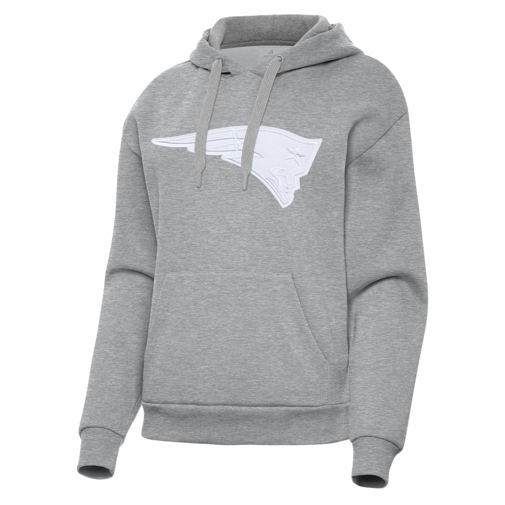 New England Patriots Antigua Women's Victory Pullover Hoodie Heather Gray | NFL