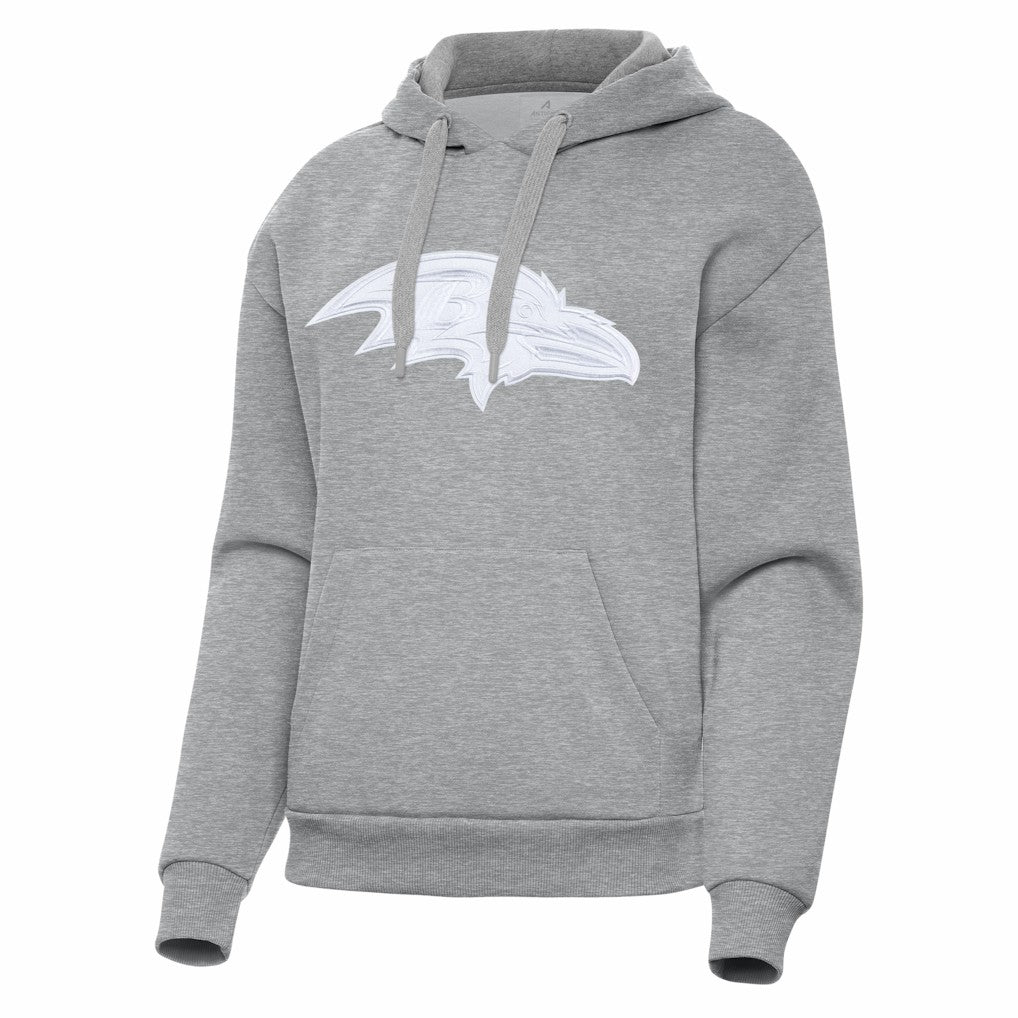Baltimore Ravens Antigua Women's Victory Pullover Hoodie Heather Gray | NFL