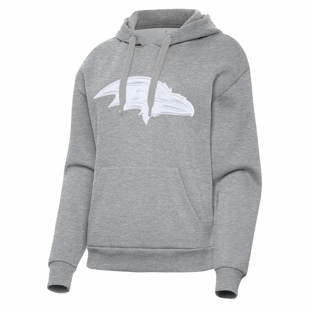 Baltimore Ravens Antigua Women's Victory Pullover Hoodie Heather Gray | NFL