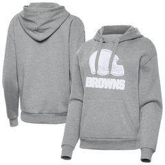 Cleveland Browns Antigua Women's Victory Pullover Hoodie Heather Gray | NFL