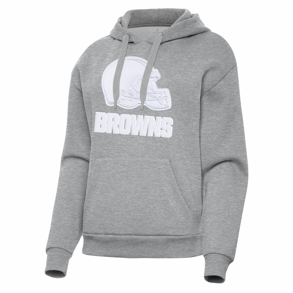 Cleveland Browns Antigua Women's Victory Pullover Hoodie Heather Gray | NFL