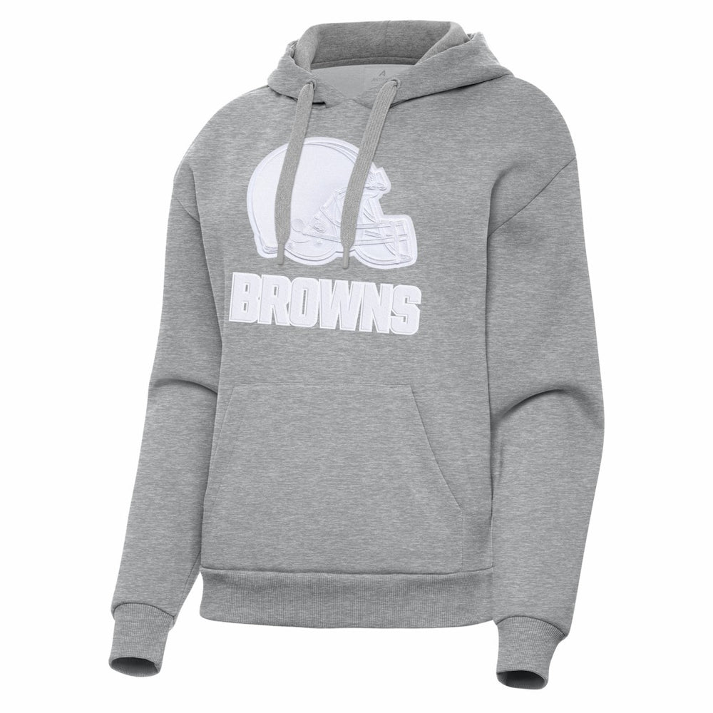 Cleveland Browns Antigua Women's Victory Pullover Hoodie Heather Gray | NFL