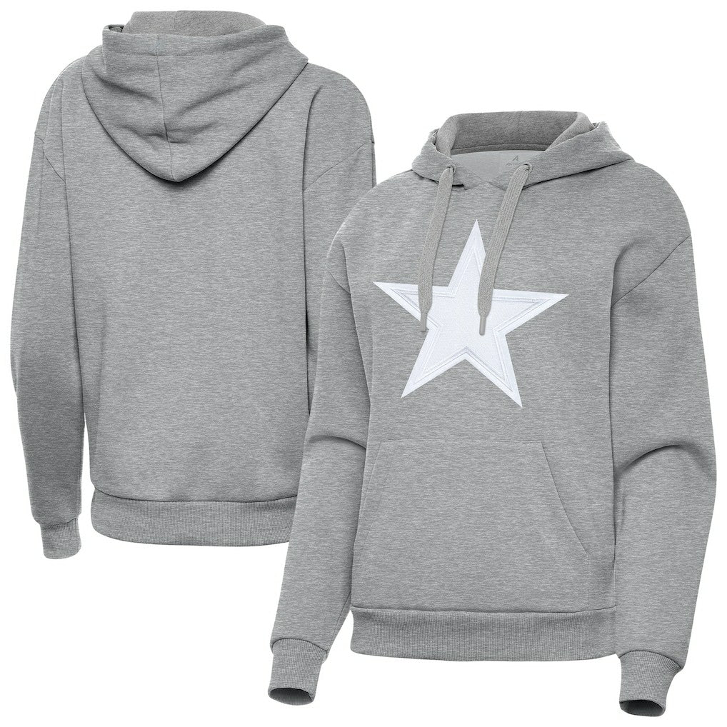 Dallas Cowboys Antigua Women's Victory Pullover Hoodie Heather Gray | NFL
