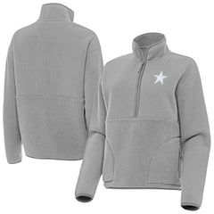 Dallas Cowboys Antigua Women's Figure Half-Zip Sweatshirt Gray | NFL