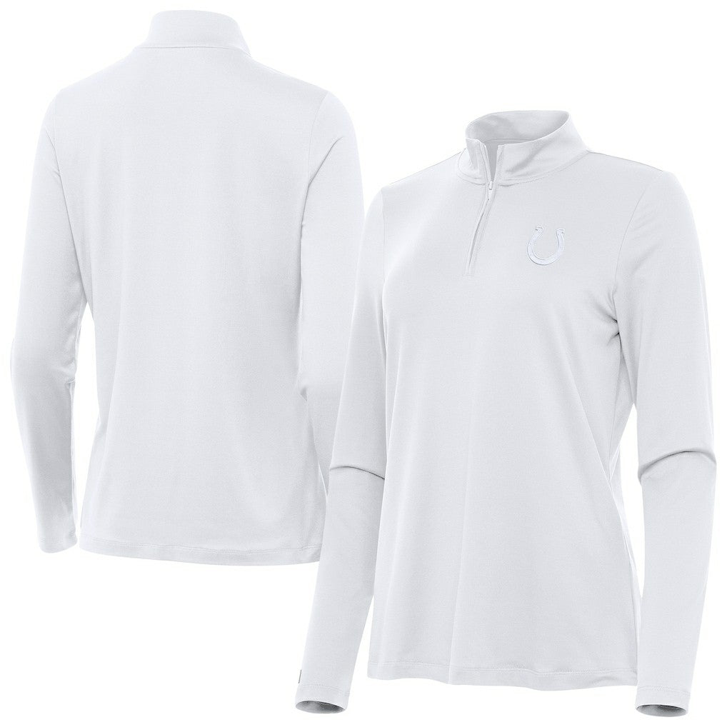 Indianapolis Colts Antigua Women's Reprocess Quarter-Zip Top White | NFL