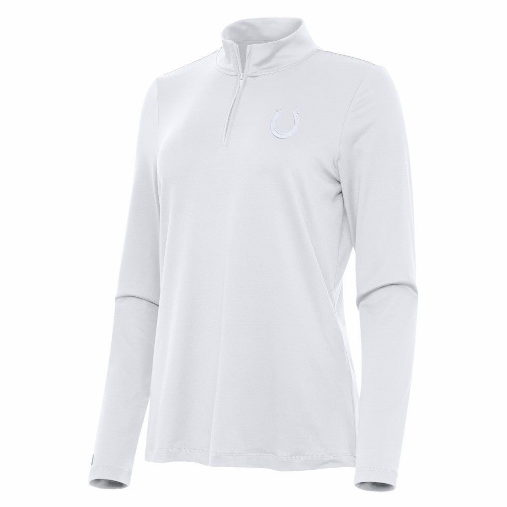 Indianapolis Colts Antigua Women's Reprocess Quarter-Zip Top White | NFL