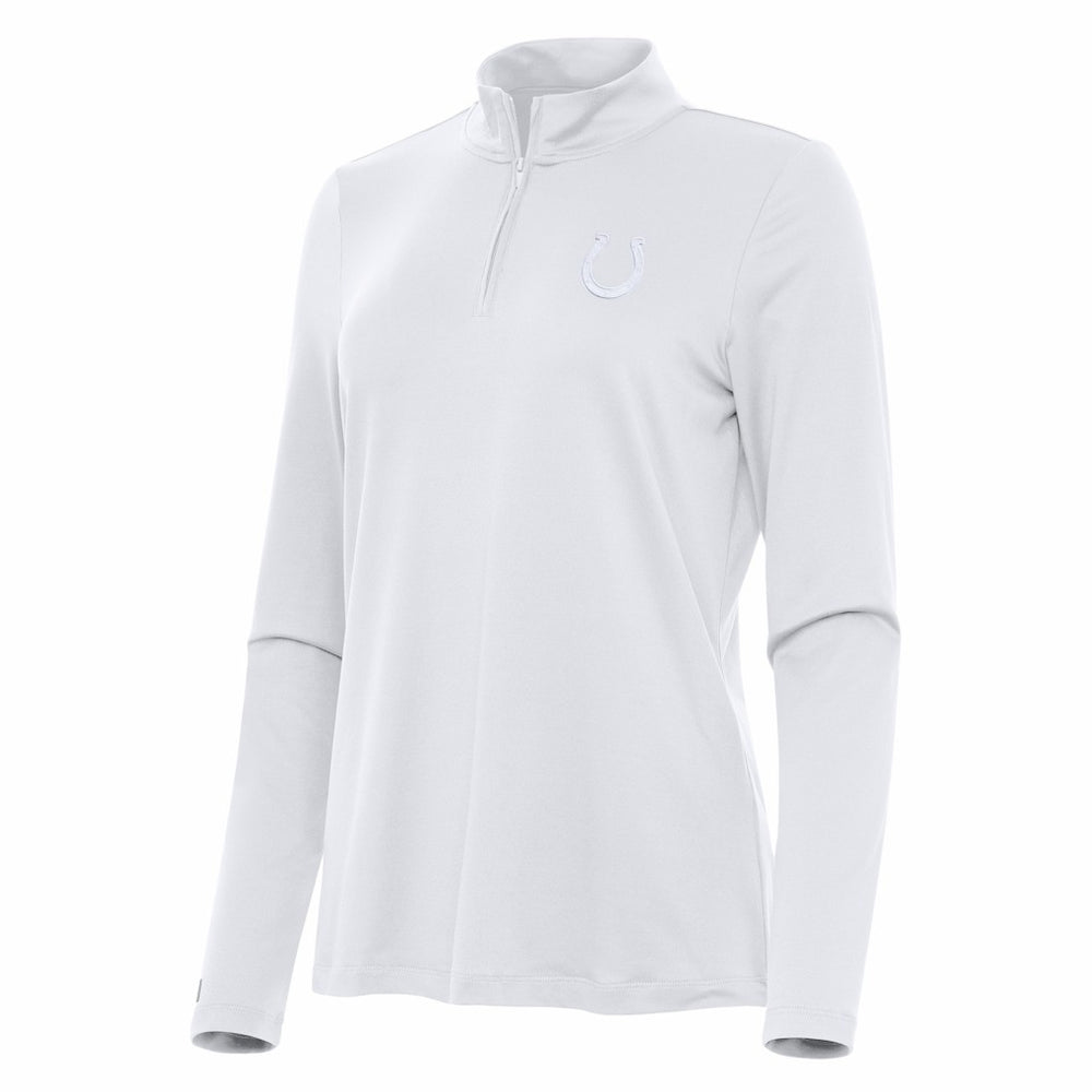 Indianapolis Colts Antigua Women's Reprocess Quarter-Zip Top White | NFL