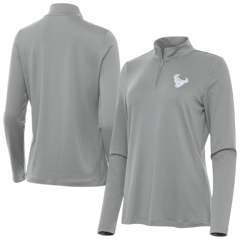 Houston Texans Antigua Women's Reprocess Quarter-Zip Top Gray | NFL