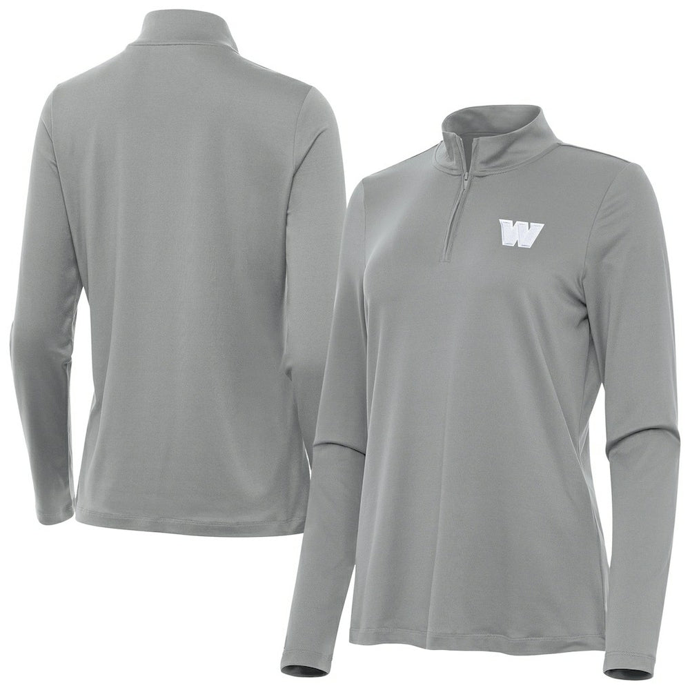 Washington Commanders Antigua Women's Reprocess Quarter-Zip Top Gray | NFL