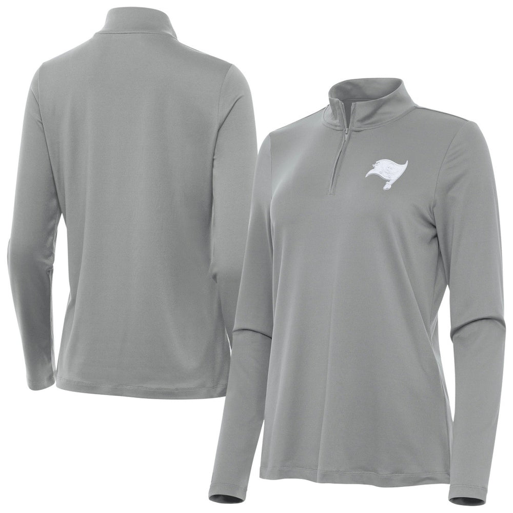 Tampa Bay Buccaneers Antigua Women's Reprocess Quarter-Zip Top Gray | NFL