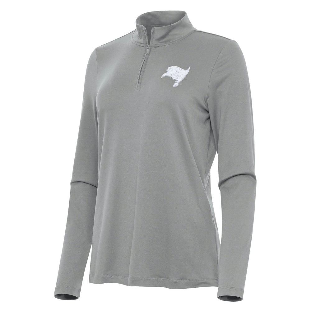 Tampa Bay Buccaneers Antigua Women's Reprocess Quarter-Zip Top Gray | NFL