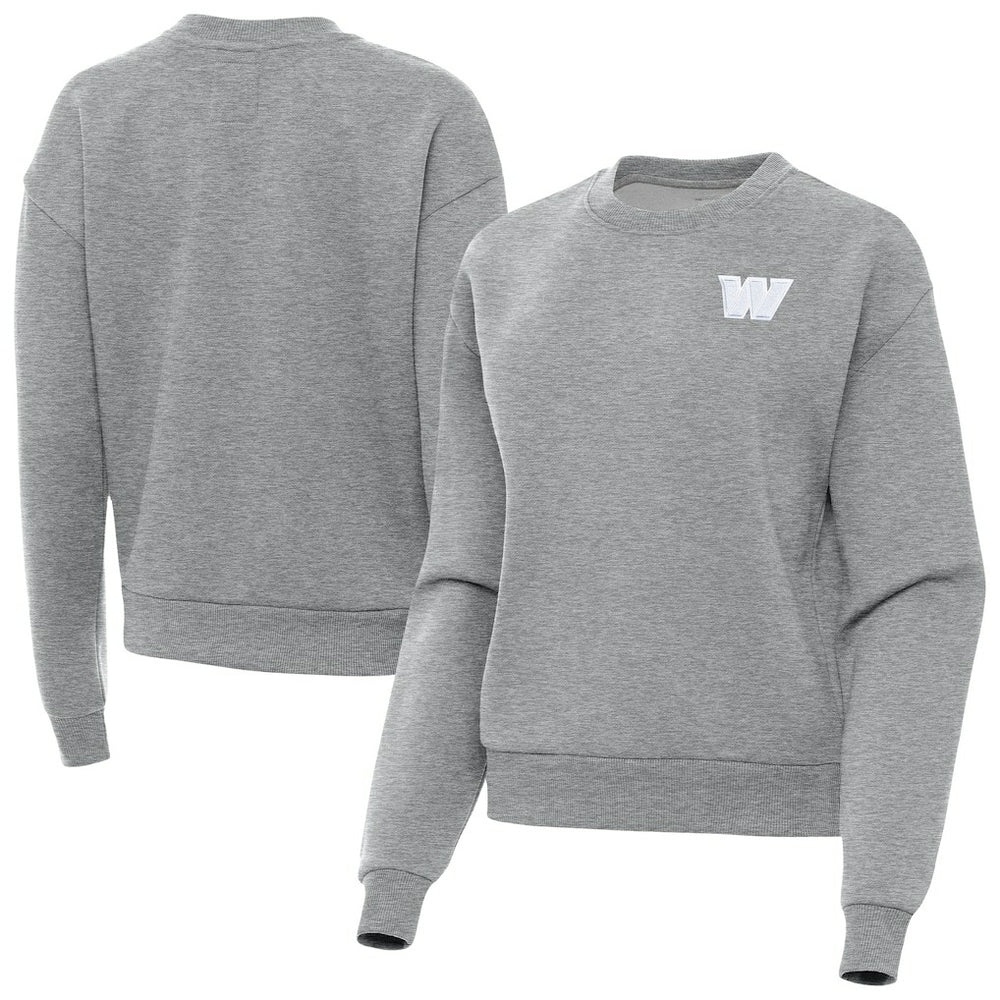 Washington Commanders Antigua Women's Victory Crew Pullover Sweatshirt Heather Gray | NFL