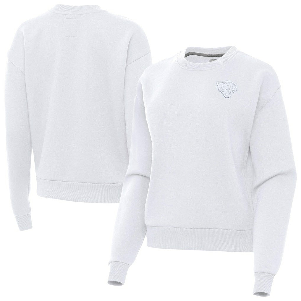 Jacksonville Jaguars Antigua Women's Victory Crew Pullover Sweatshirt White | NFL