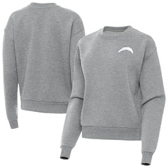Los Angeles Chargers Antigua Women's Victory Crew Pullover Sweatshirt Heather Gray | NFL