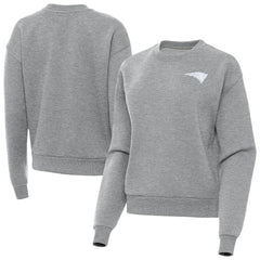 New England Patriots Antigua Women's Victory Crew Pullover Sweatshirt Heather Gray | NFL
