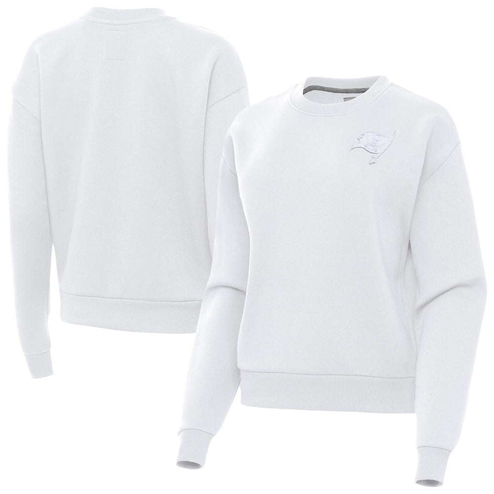 Tampa Bay Buccaneers Antigua Women's Victory Crew Pullover Sweatshirt White | NFL