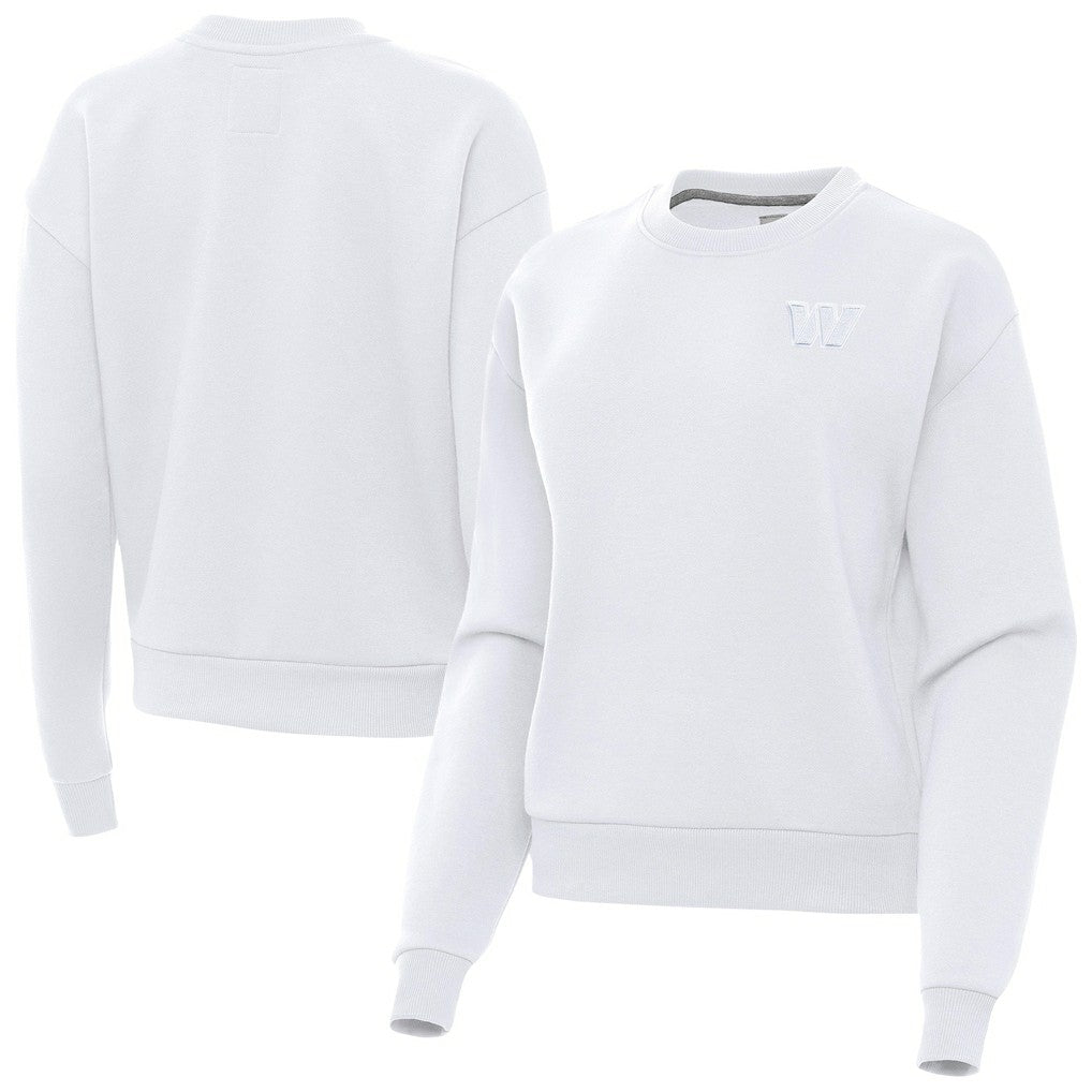 Washington Commanders Antigua Women's Victory Crew Pullover Sweatshirt White | NFL