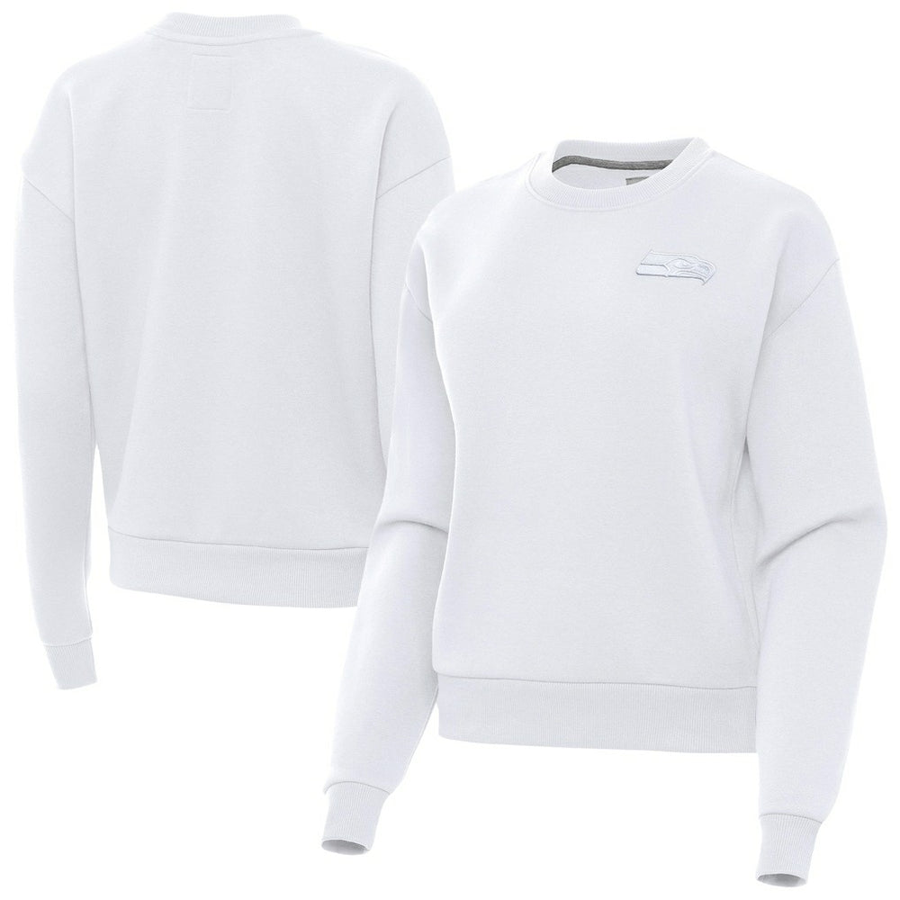 Seattle Seahawks Antigua Women's Victory Crew Pullover Sweatshirt White | NFL