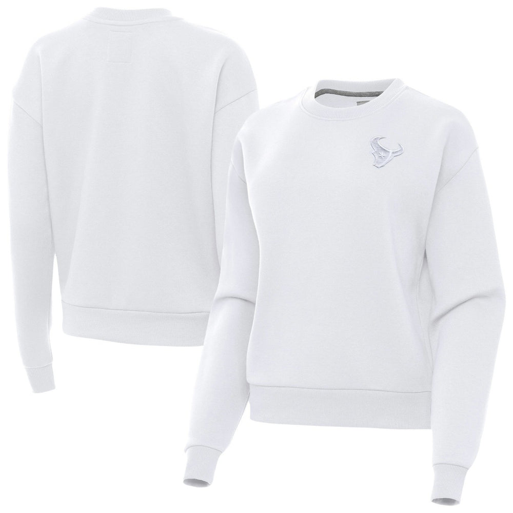 Houston Texans Antigua Women's Victory Crew Pullover Sweatshirt White | NFL