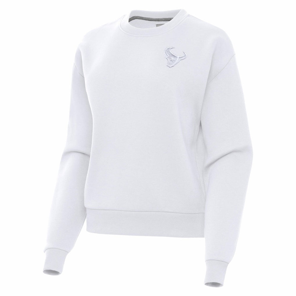Houston Texans Antigua Women's Victory Crew Pullover Sweatshirt White | NFL