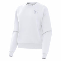 Houston Texans Antigua Women's Victory Crew Pullover Sweatshirt White | NFL