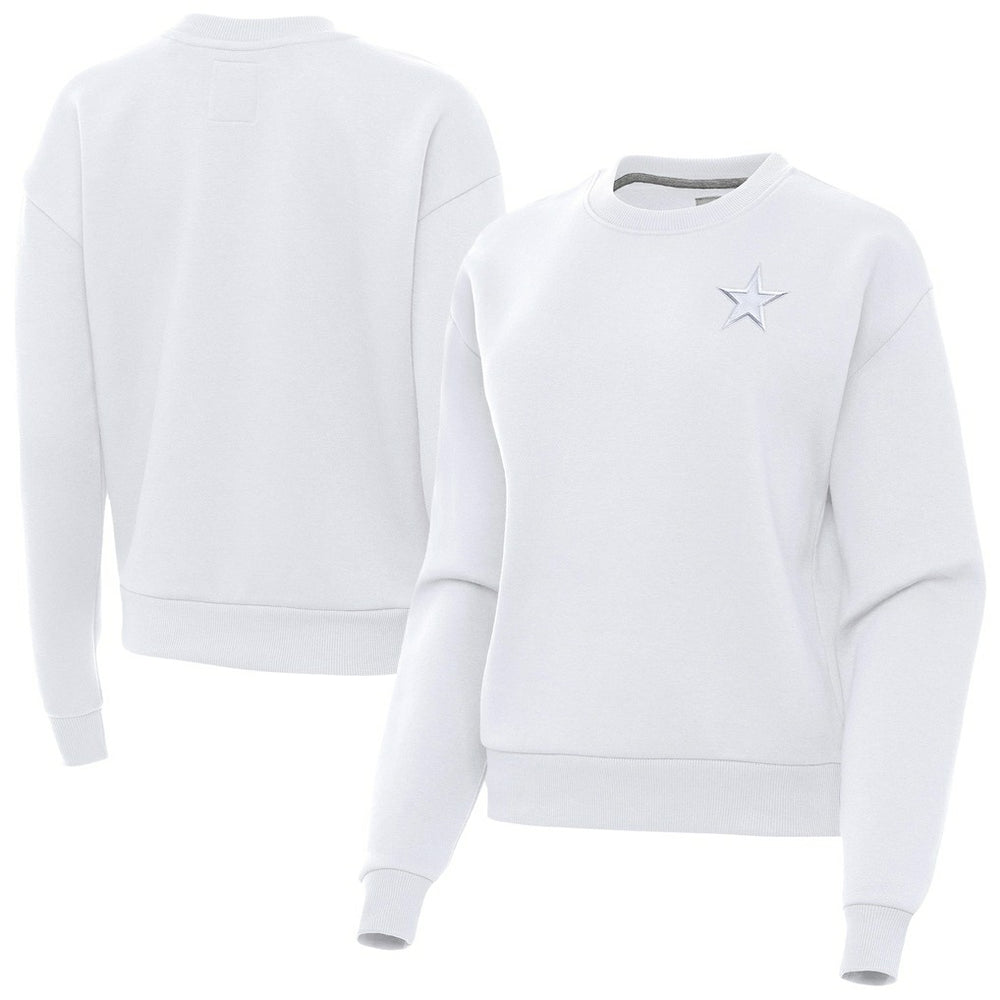 Dallas Cowboys Antigua Women's Victory Crew Pullover Sweatshirt White | NFL