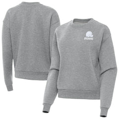 Cleveland Browns Antigua Women's Victory Crew Pullover Sweatshirt Heather Gray | NFL