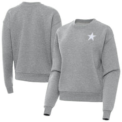 Dallas Cowboys Antigua Women's Victory Crew Pullover Sweatshirt Heather Gray | NFL