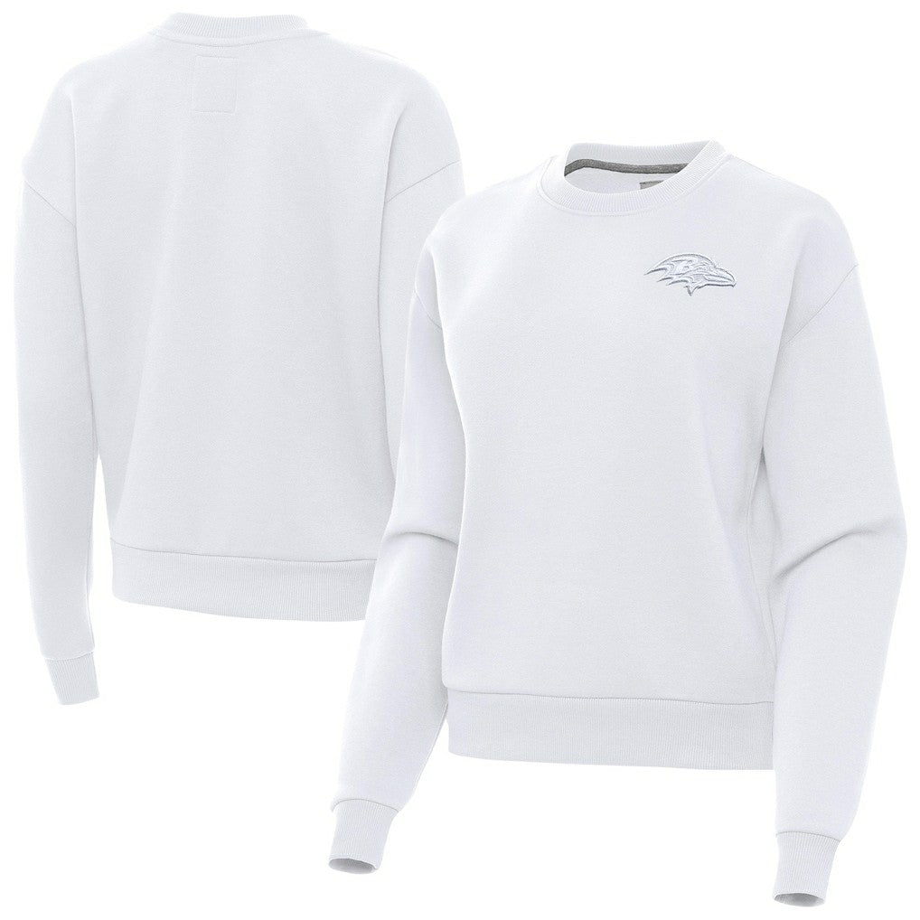 Baltimore Ravens Antigua Women's Victory Crew Pullover Sweatshirt White | NFL