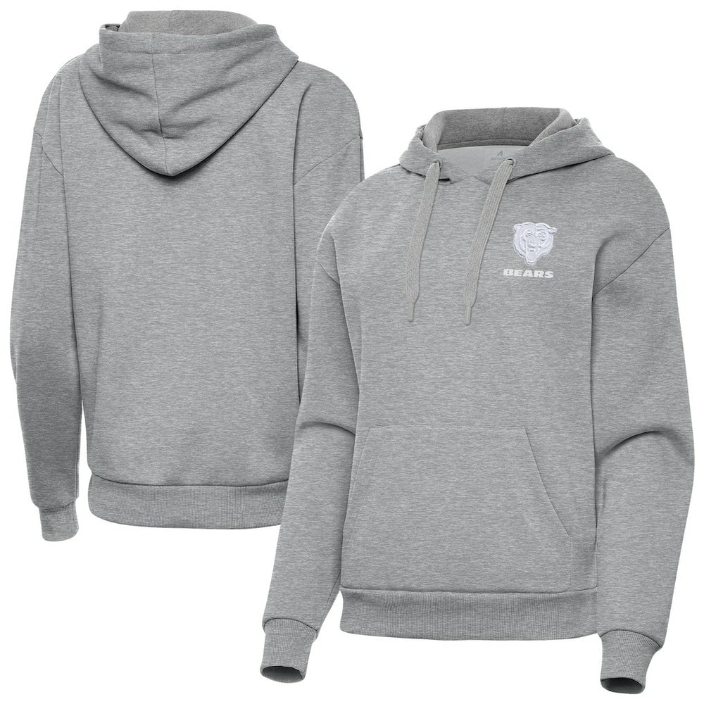 Chicago Bears Antigua Women's Victory Pullover Hoodie Heather Gray | NFL