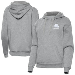 Cleveland Browns Antigua Women's Victory Pullover Hoodie Heather Gray | NFL