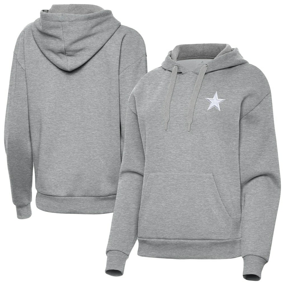 Dallas Cowboys Antigua Women's Victory Pullover Hoodie Heather Gray | NFL