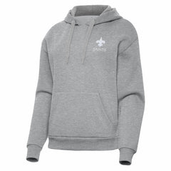New Orleans Saints Antigua Women's Victory Pullover Hoodie Heather Gray | NFL