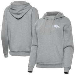 Denver Broncos Antigua Women's Victory Pullover Hoodie Heather Gray | NFL