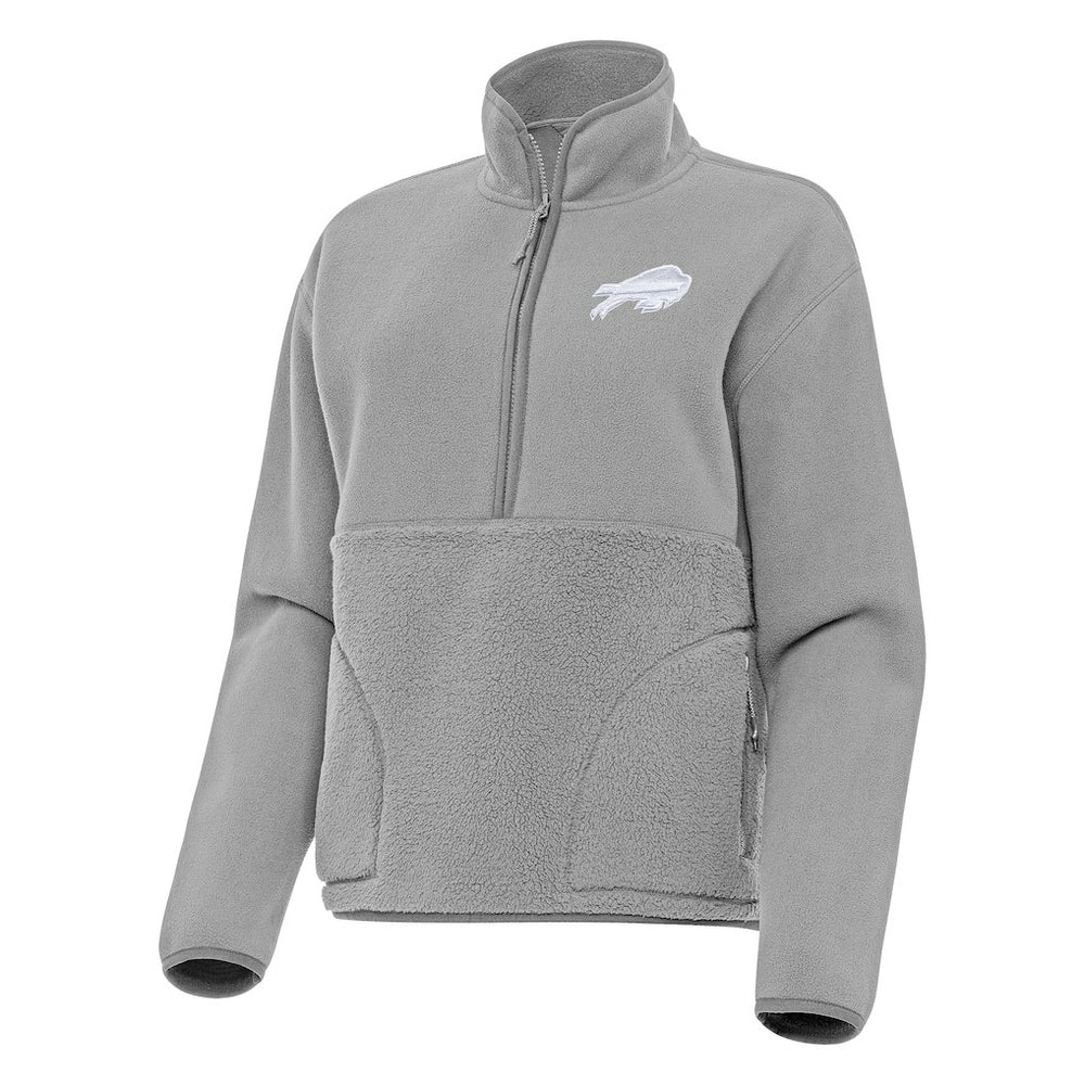 Buffalo Bills Antigua Women's Figure Half-Zip Sweatshirt Gray | NFL