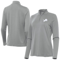 Detroit Lions Antigua Women's Reprocess Quarter-Zip Top Gray | NFL