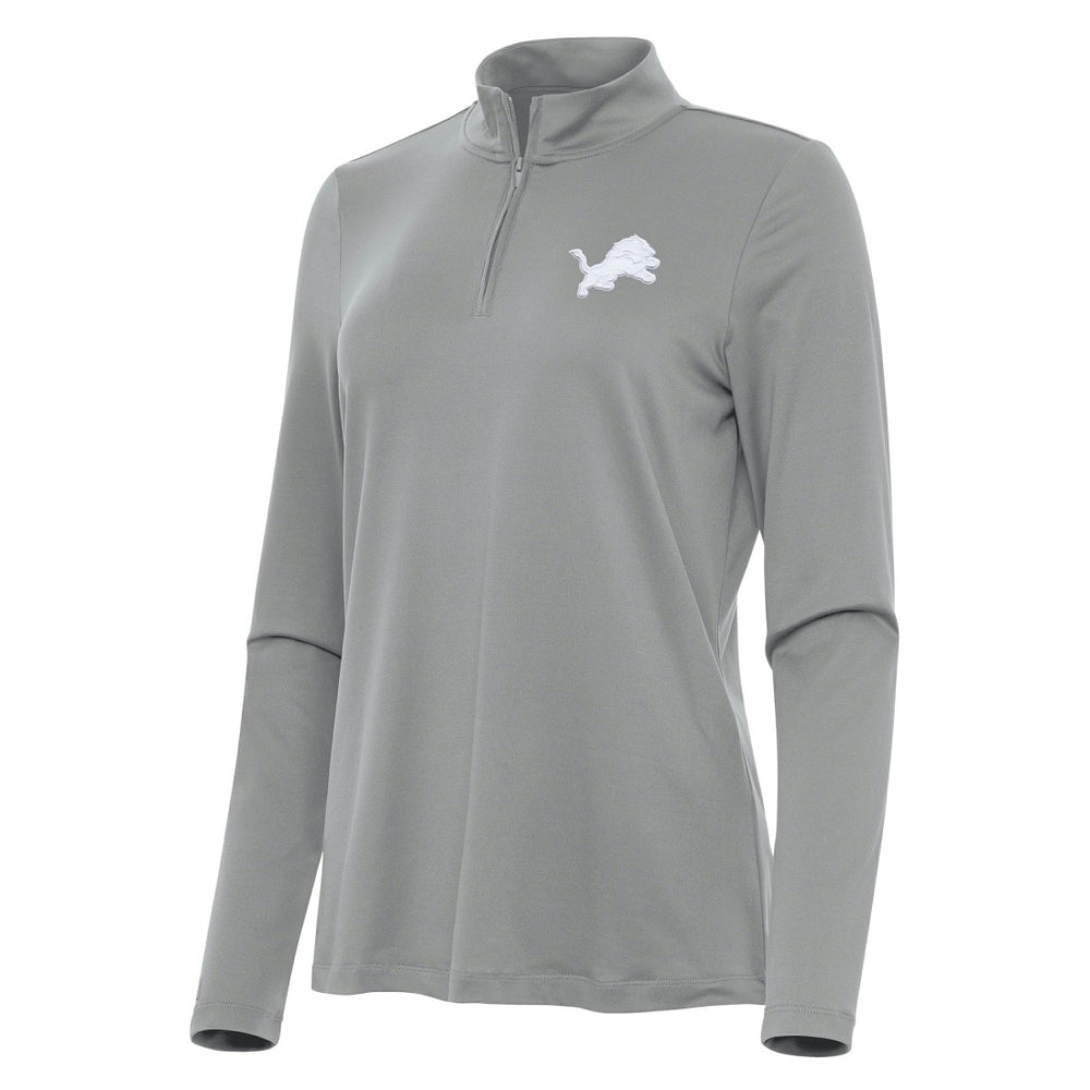 Detroit Lions Antigua Women's Reprocess Quarter-Zip Top Gray | NFL