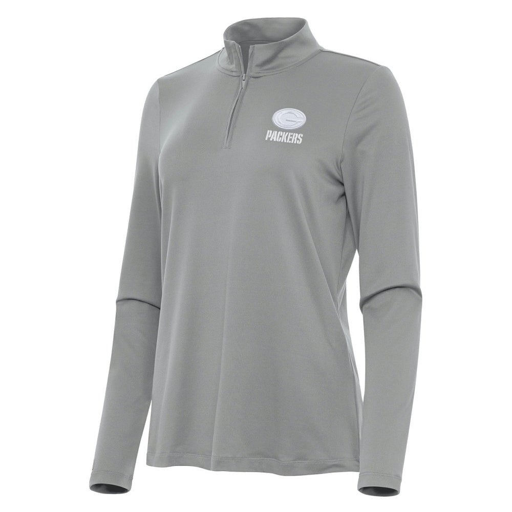 Green Bay Packers Antigua Women's Reprocess Quarter-Zip Top Gray | NFL