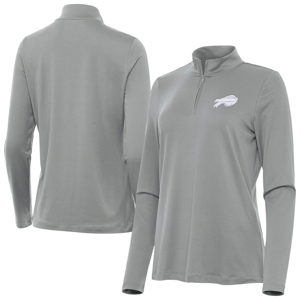 Buffalo Bills Antigua Women's Reprocess Quarter-Zip Top Gray | NFL
