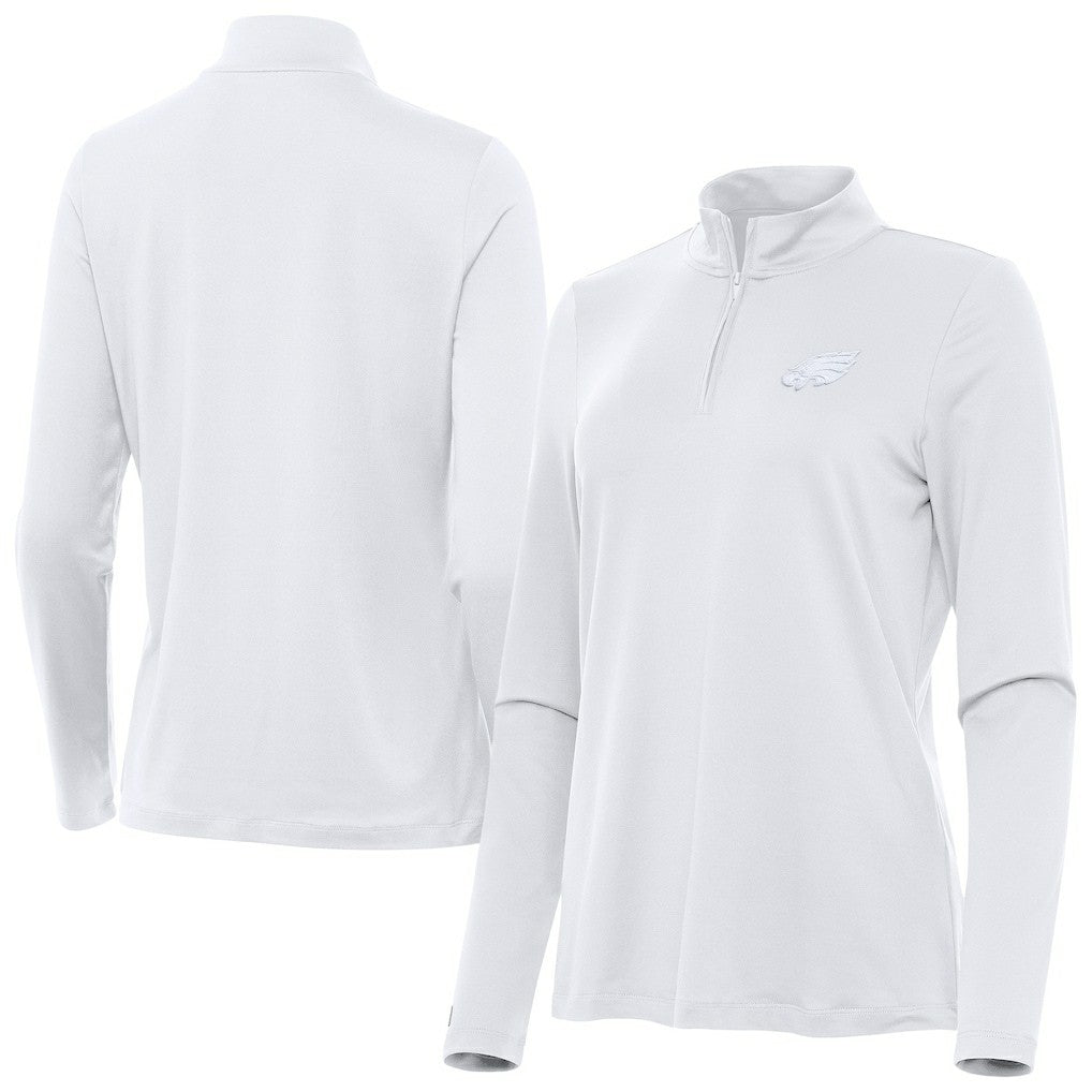 Philadelphia Eagles Antigua Women's Reprocess Quarter-Zip Top White | NFL