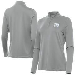 New York Giants Antigua Women's Reprocess Quarter-Zip Top Gray | NFL