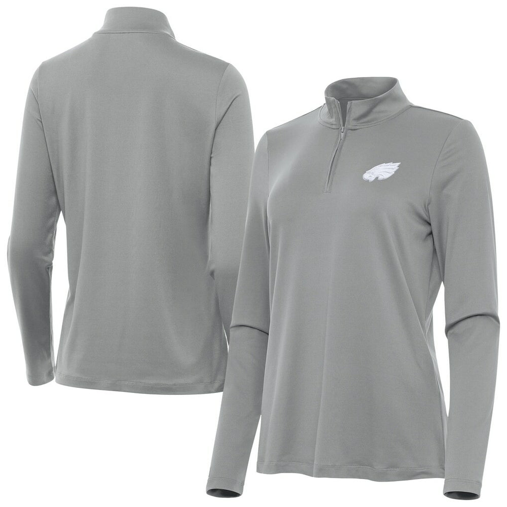 Philadelphia Eagles Antigua Women's Reprocess Quarter-Zip Top Gray | NFL