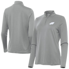 Philadelphia Eagles Antigua Women's Reprocess Quarter-Zip Top Gray | NFL