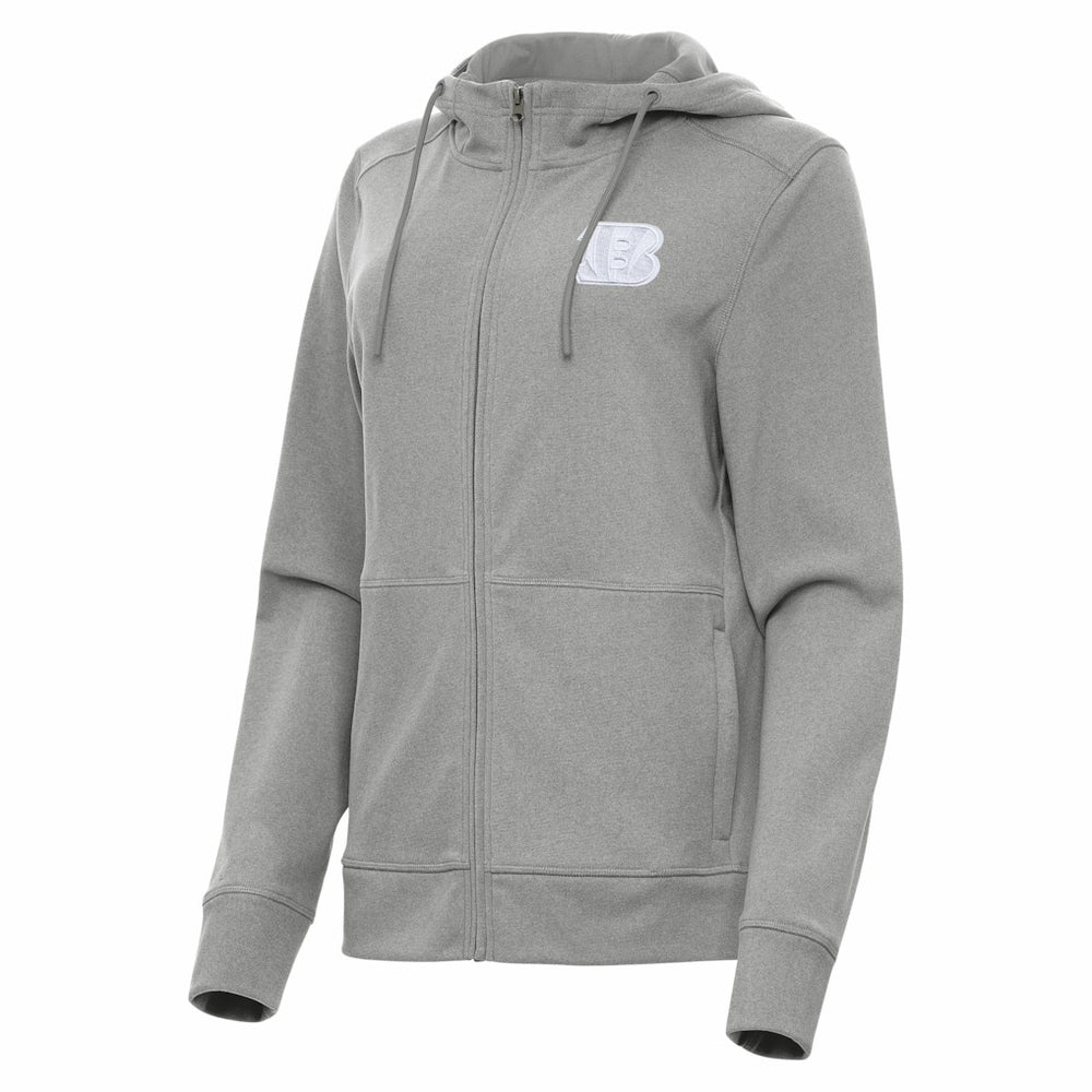 Cincinnati Bengals Antigua Women's Seeker Full-Zip Hoodie Jacket Heather Gray | NFL