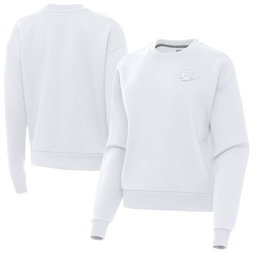 Kansas City Chiefs Antigua Women's Victory Crew Pullover Sweatshirt White | NFL